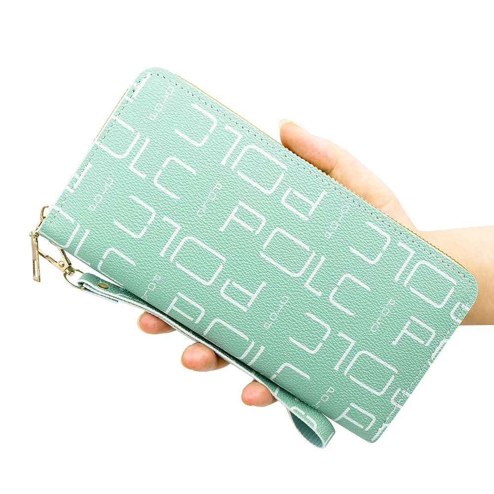 Nueva billetera para mujer, impresión de tendencia, billetera larga para mujer, monedero, embrague, billetera de gran capacidad de cuero de pu