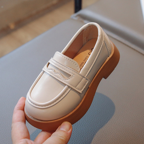 Girls' shoes loafers  new spring and autumn single shoes British style baby black children's princess small leather shoes