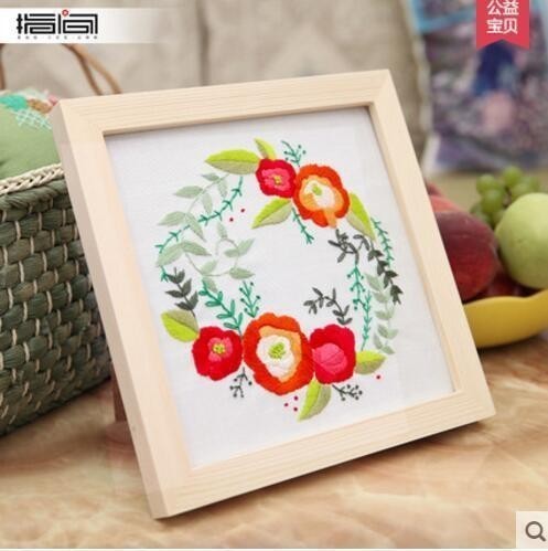 Lu bordado hecho a mano DIY principiante práctica salón pintura decorativa nórdica primaria flores y plantas traje de costura