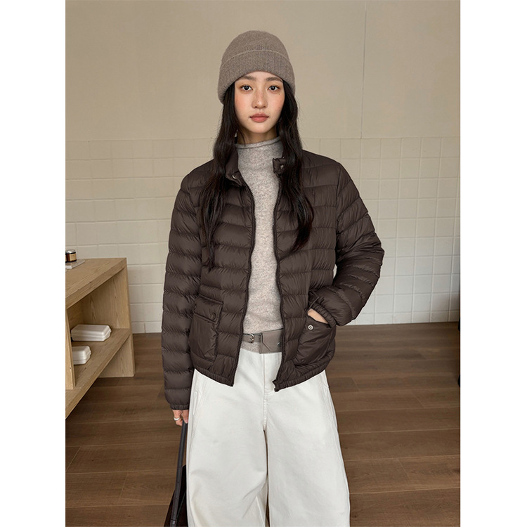 Tg Warm White Duck down Easiest for Match down Jacket Women's 2025 Winter New Casual Stand Collar Lightweight Thick Jacket 25878