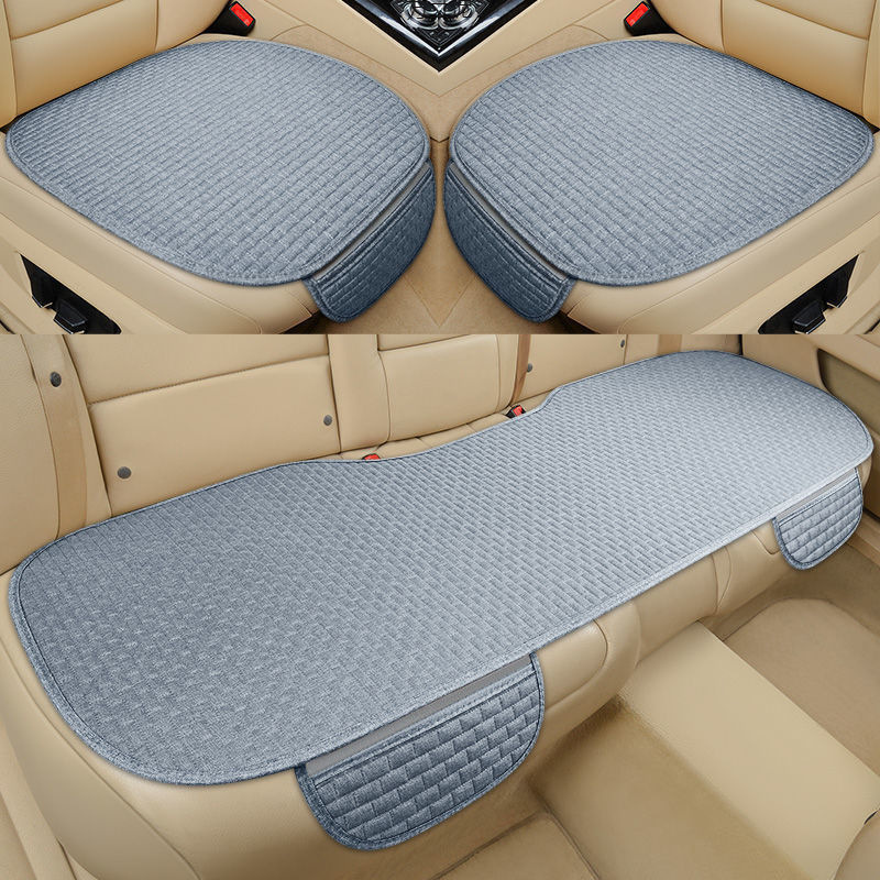 オールシーズン対応カーシートクッション、一体型リネン3点セット、車後部座席クッション、通気性のあるカーシートクッション卸売|undefined