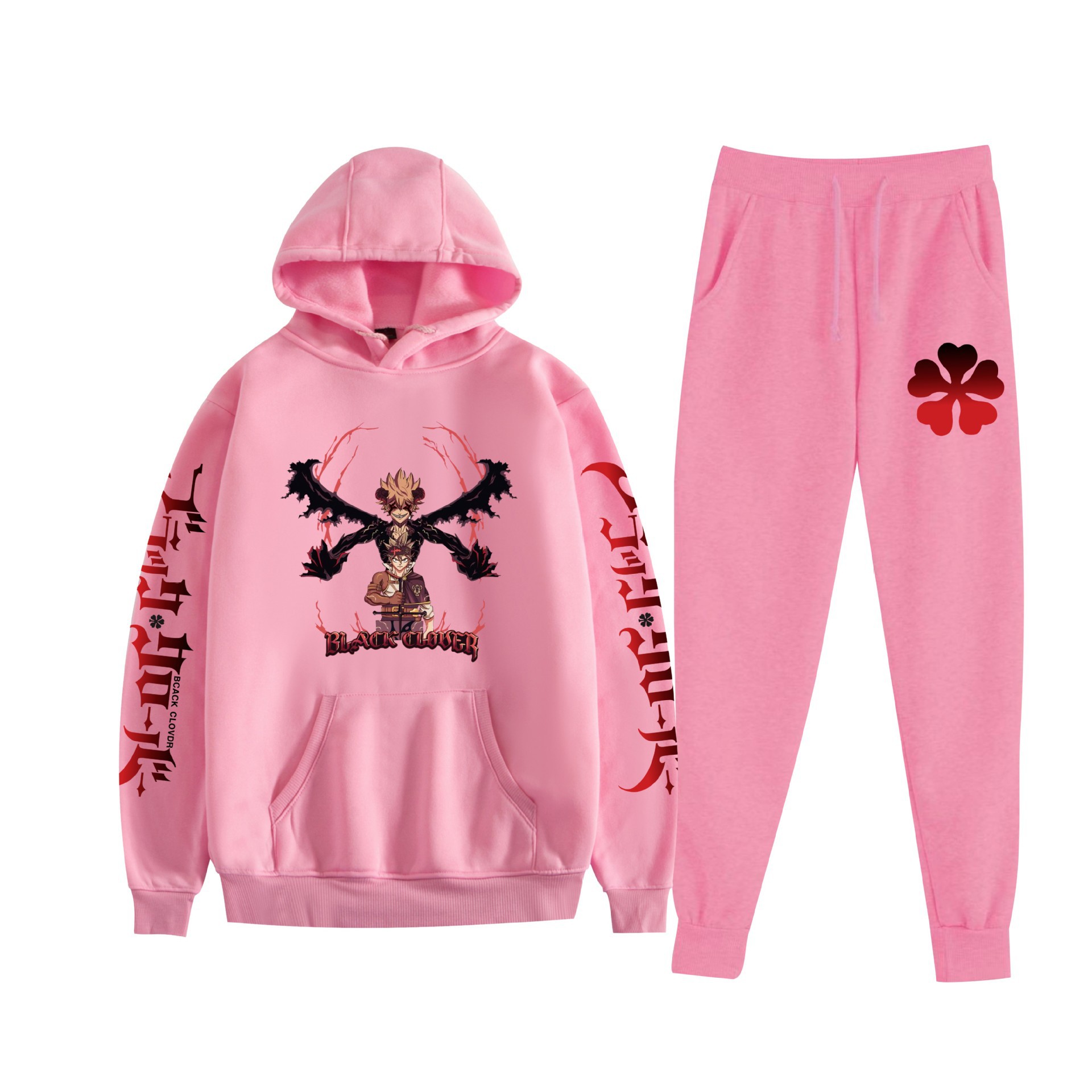 Comercio exterior nuevo estilo riman black trébol de cuatro hojas-Black Clover suéter con capucha corsés traje de dos piezas