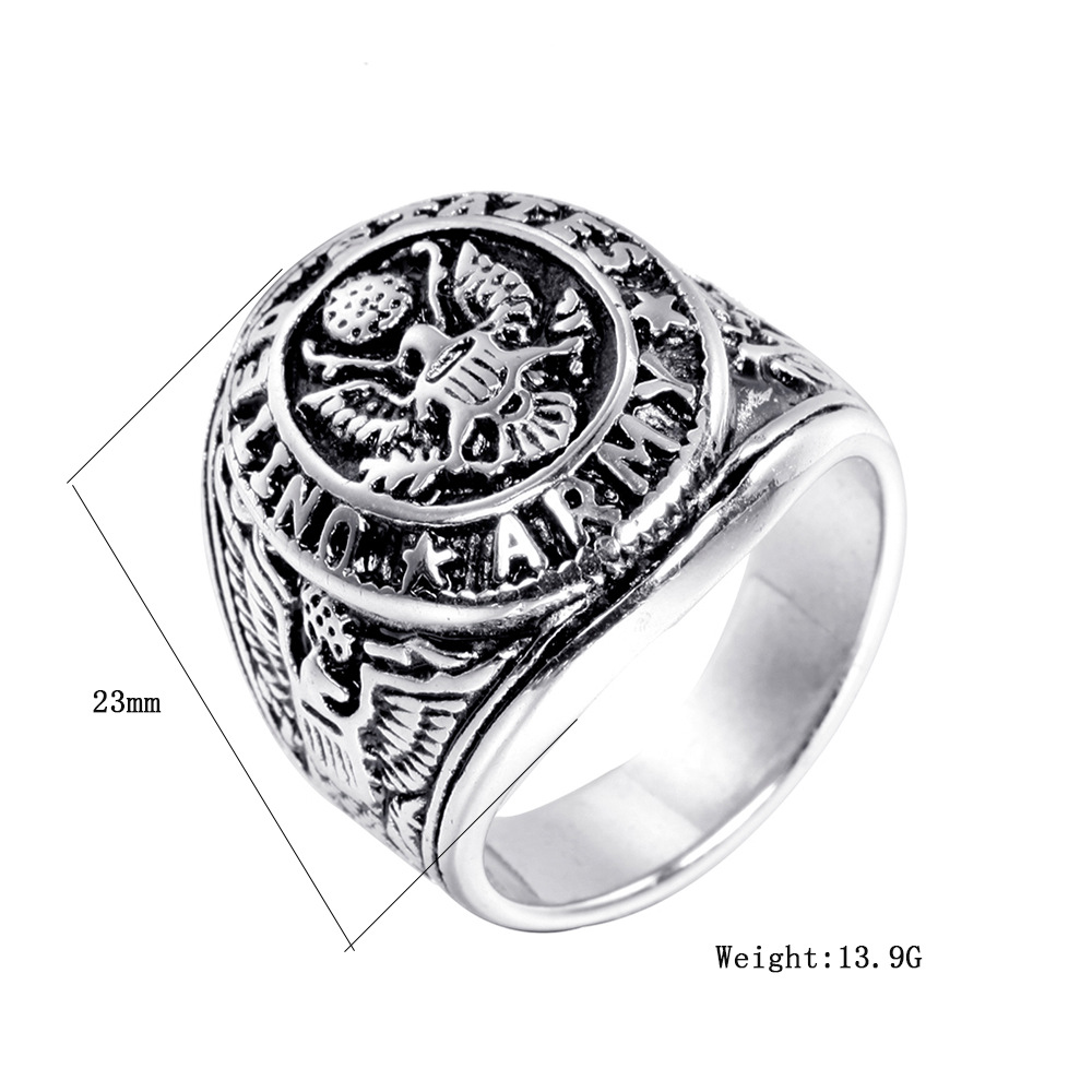 25g Weight Vacuum Plating Gold Plating Process Hip-Hop Geometric Titanium Steel Plating 18K Gold Plated Rhodium Plated Men'S Rings Men Signet Rings
