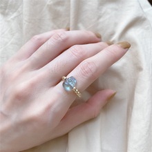 天然月光石水晶貔貅食指戒指女時尚個性小眾設計簡約冷淡風網紅