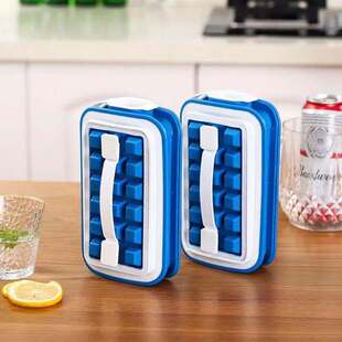 Amazon silicone ice cube mold creative ice storage box with lid household square ice mold ice box