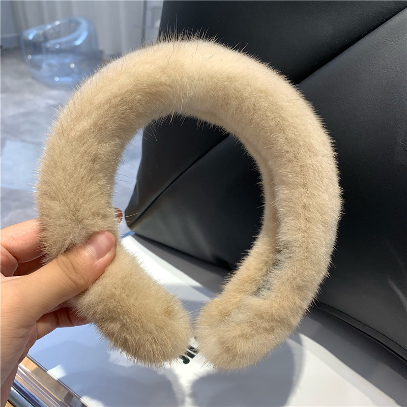 120g Weight Hair Band Hair Accessories Type 1 Piece Quantity Holiday Occasion Plush Material Solid Color Pattern Women's Gender Elegant Style Women's Elegant Solid Color Plush Hair Band 10