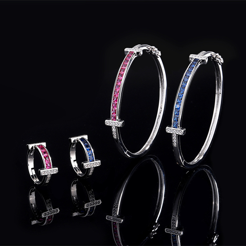 Simple Style Square Copper Inlay Zircon Rings Bracelets display picture 3