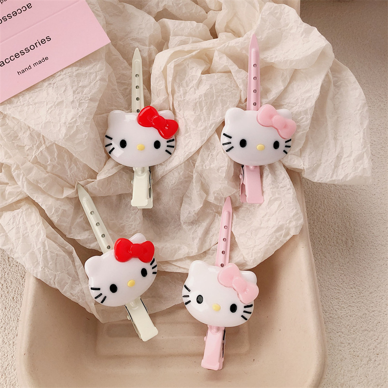 Horquilla de gato grande, clip de flequillo lateral de la frente femenina, posicionamiento de maquillaje, clip de una palabra sin costuras, tocado de niña