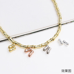 S925純銀竹節管小直管銀管子DIY手工配件串珠材料光面骨頭圓管