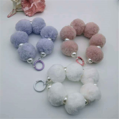 Lazy rabbit fur ball pendant DIY phone case ornament winter fur ball ornament phone chain pendant