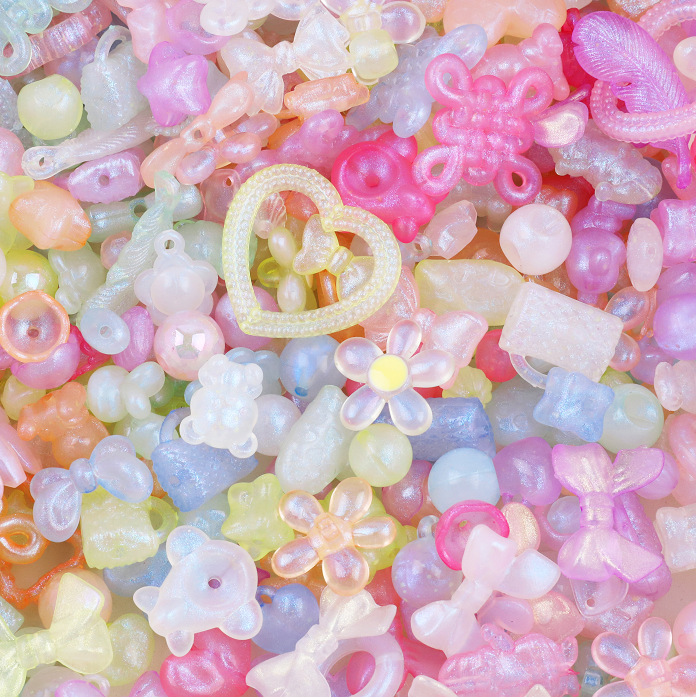 電気メッキUVカラー高光沢異形人魚姫穴あきビーズ手作りDIYネックレス携帯ストラップ材料パックアクセサリー