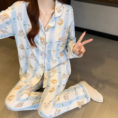 Mikko小衆清新パジャマ女性春長袖長ズボンins風日系かわいい家庭服セット卸売り