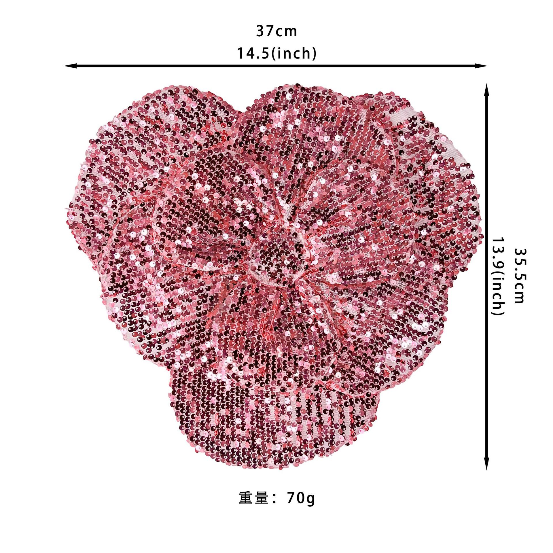 Lentejuelas brillantes flores tridimensionales de gran tamaño primavera y verano chicas sexy top de tubo camisola vestido material de decoración