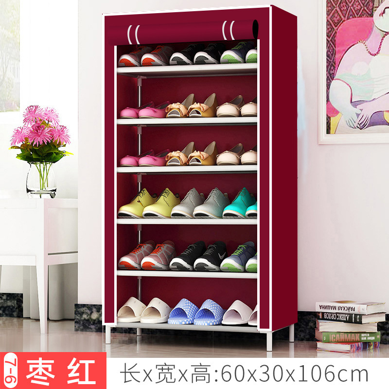 Zapatero de tela simple a prueba de polvo para uso transfronterizo, zapatero de tela de almacenamiento de múltiples capas que ahorra espacio y es a prueba de polvo para la entrada.