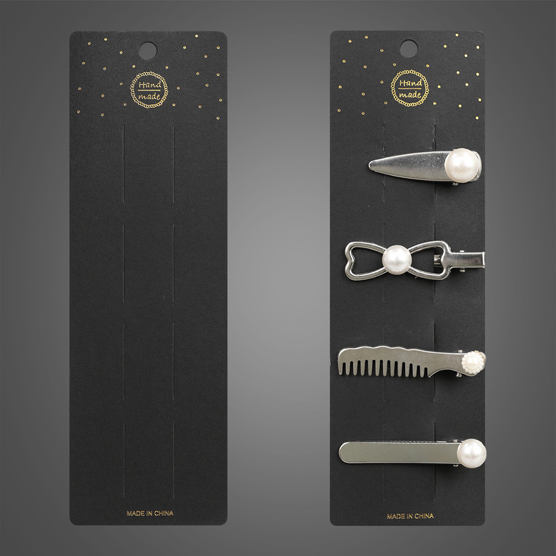 4 card 6.4*20cm boutique black packaging cardboard DIY paper card Korean jewelry packaging cardboard
