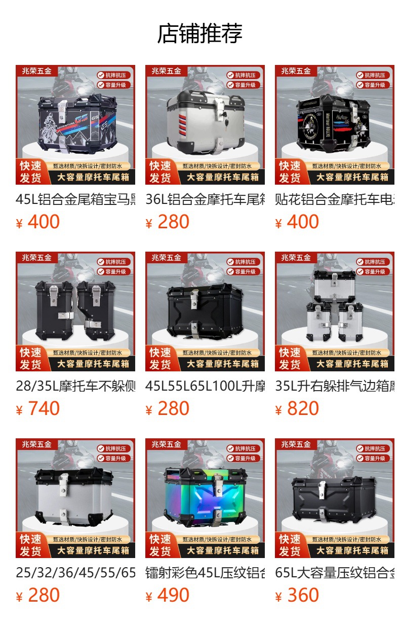36L Aluminum Alloy Motorcycle Tail Box, Detachable Flat Round Style Motorcycle Rear Box, High-End Electric Motorcycle Trunk with Lock