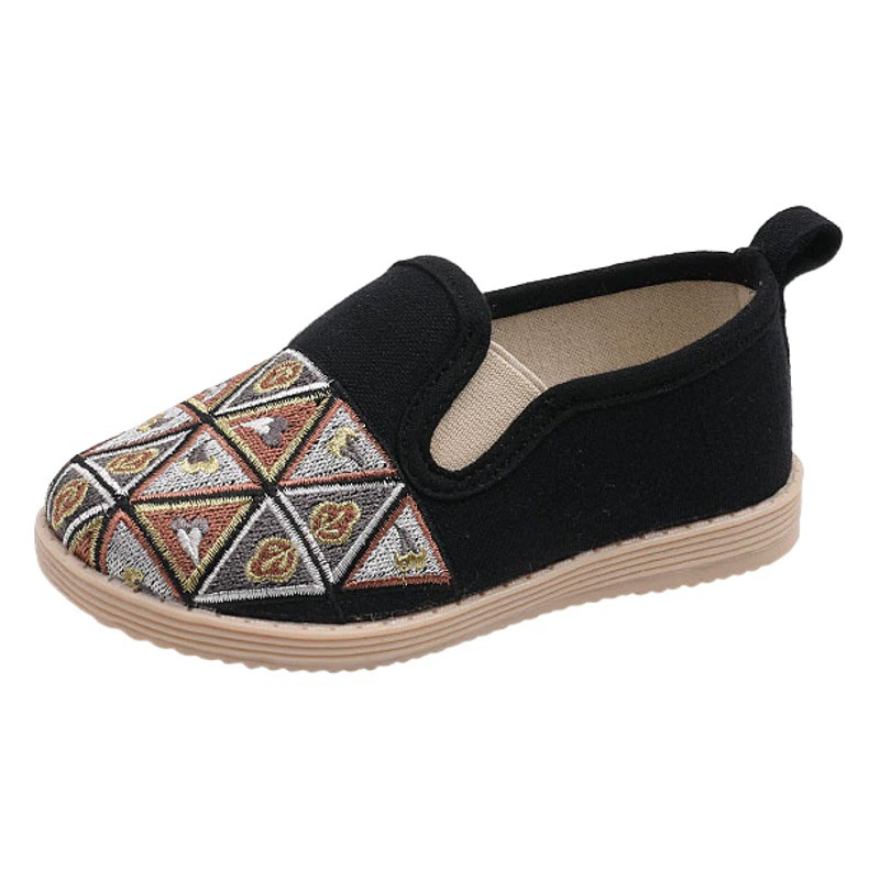 Традиционная Тканевая обувь Вышитая обувь для мальчиков и девочек Летняя обувь в этническом стиле Hanfu Повседневная Цветочная обувь