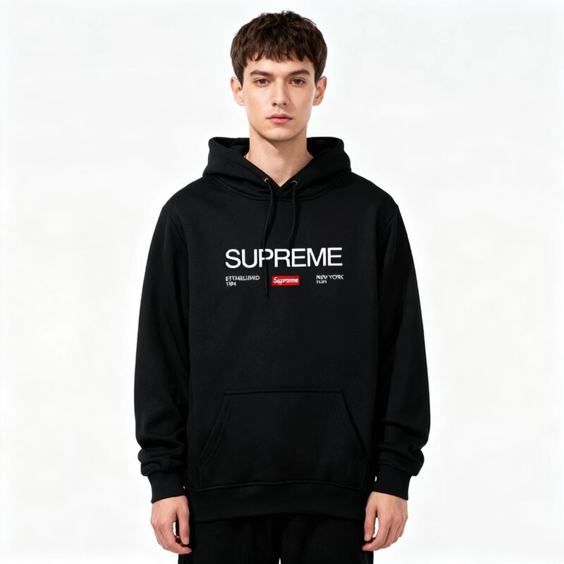 Cross-Border Export Supreme Letter Printed Hooded Sweatshirt Jacket Classic Box Shirt Men's and Women's Sweatshirt Couple Versatile