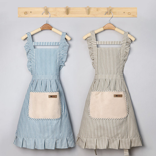 Lace Apron Kitchen Household Waist Belt Pouch Princess Style Stain Resistant Washable Waterproof Oilproof Apron