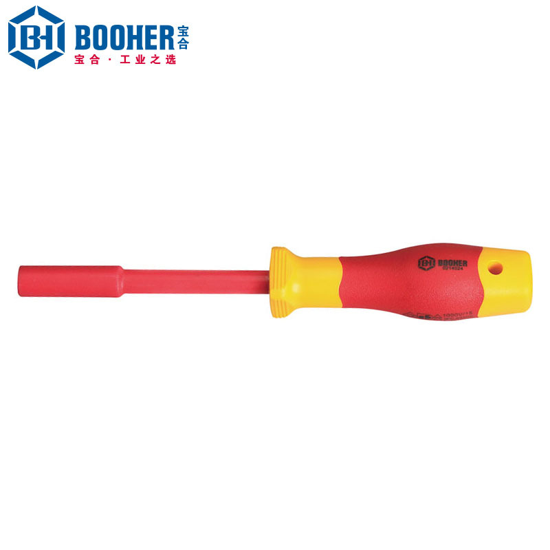 宝合Booher 0214024双色绝缘批头螺丝批1/4"x100MM手动螺丝批套装