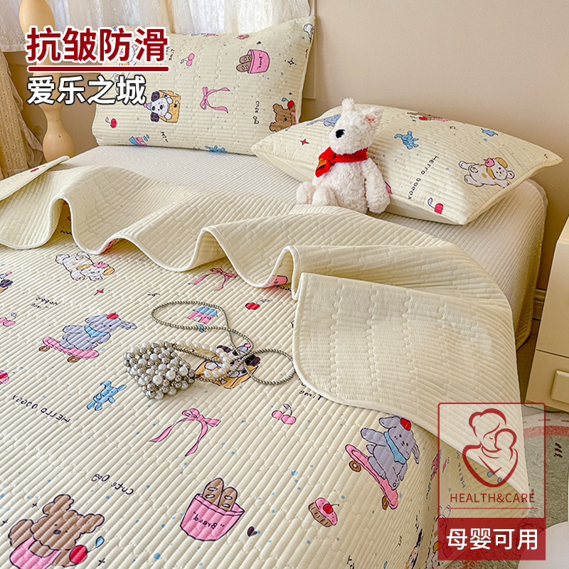 Juego de tres piezas con cubierta de cama de algodón Clase A 2025 nuevas sábanas de dormitorio acolchadas de tatami de algodón universal de cuatro estaciones