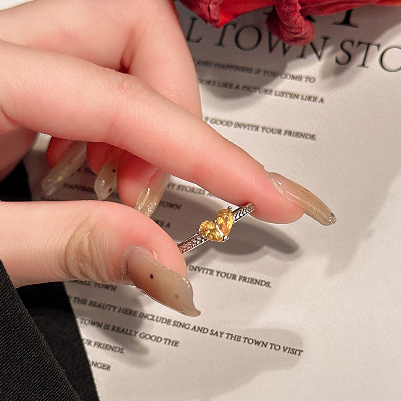 Anillo de amor ins coreano piedra Fanta natural s925 anillo de plata esterlina personalidad de alto nivel femenino atmósfera simple y versátil