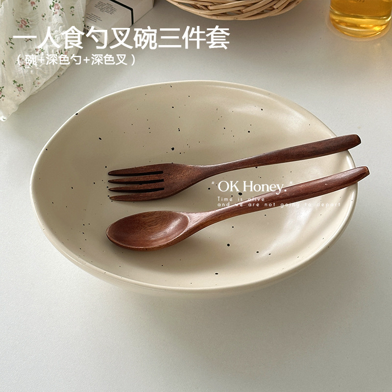 [저렴한 가격] 1인용 스푼, 포크, 그릇 3종 세트