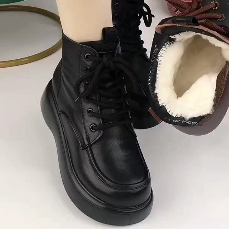外贸现货软皮绒毛雪地靴女2025新款冬季加绒加厚棉鞋厚底百搭棉靴|undefined