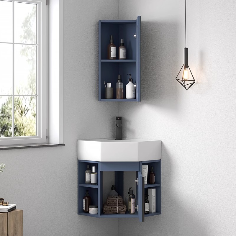 Transfronterizo pared tipo lavabo gabinete combinado esquina de baño lavabo pequeño tipo hogar lavabo baño lavabo triángulo piscina