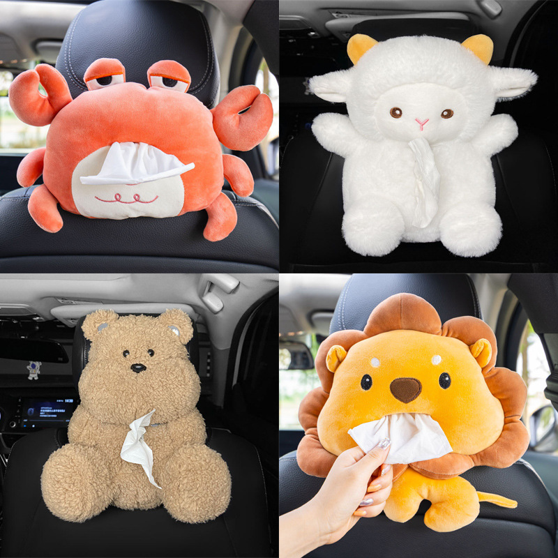 Creative car tissue box in-car cartoon hanging paper box multi-functional armrest box sun visor paper box on car