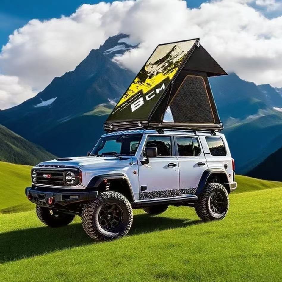 Ultra-Thin 8cm Aluminum Alloy Triangular Automatic Quick-Open Outdoor Camping Tent Hard-Top Car Tent