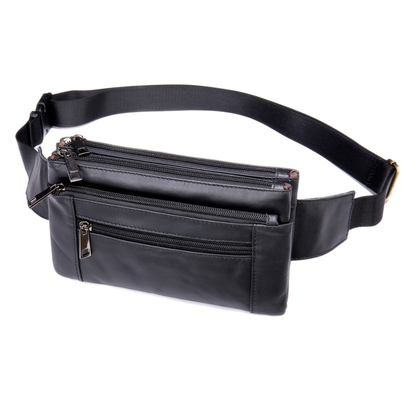 New Men's Money Collection Mobile Phone Waist Bag Multifunctional Men's Genuine Leather Crossbody Chest Bag Cowhide Mobile Phone Bag Wholesale