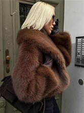 G 42121 Vintage Brown Fur Short Coat �͹ŷ�ë������ �羳