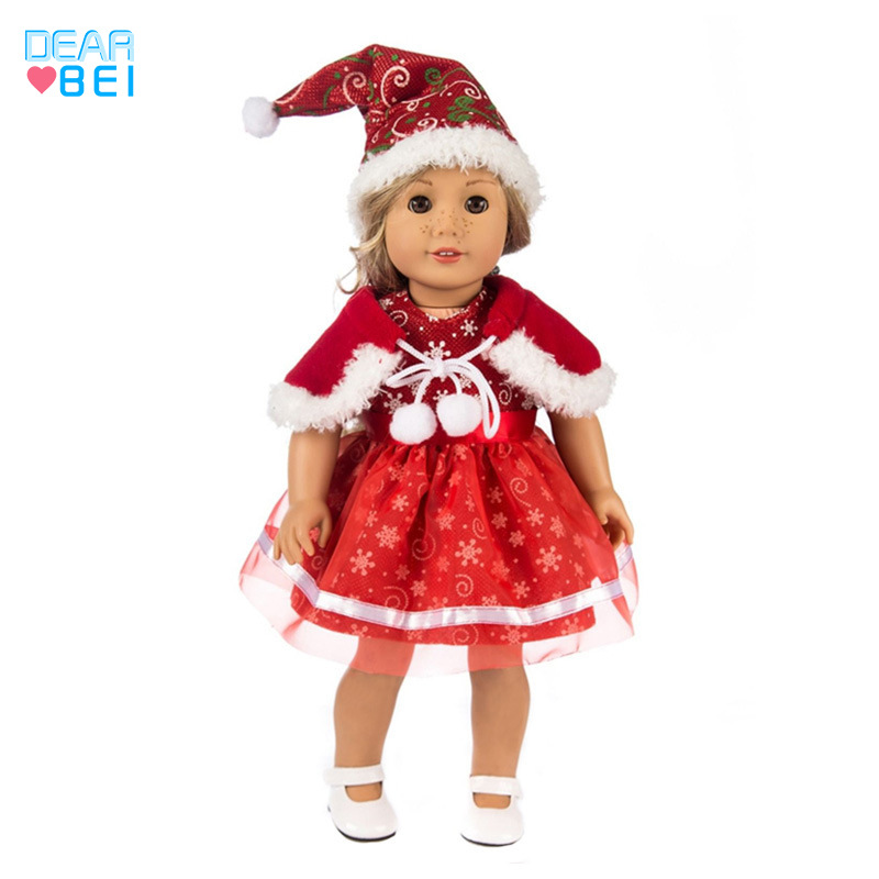 Ropa de muñeca de Navidad, muñeca americana de 45cm, muñeca vestida, venta al por mayor