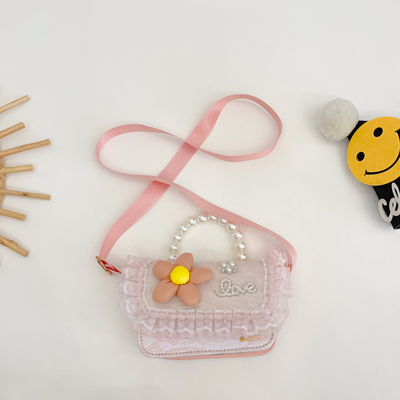 Bolso de los niños de estilo coreano 2022 Otoño Nueva Chica Flor bolsa de mensajero de moda estilo Chanel mini bolsa de accesorios de moda