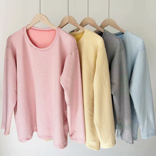 Thick padded women's thermal underwear for large sizes, 200lb to 300lb round neck long sleeve base shirt, with plush lining, oversized top