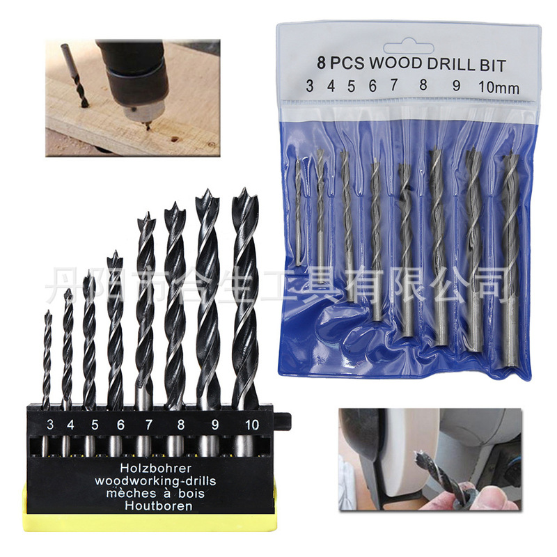 Cross-Border 8Pc Plastic Box 3-10mm Three-Point Woodworking Drill Woodworking Hole Punch Dc Branch Drill Drilling Electric Drill Bit Cross-Border 8Pc Plastic Box 3-10mm Three-Point Woodworking Drill Woodworking Hole Punch Dc Branch Drill Drilling Electric Drill Bit