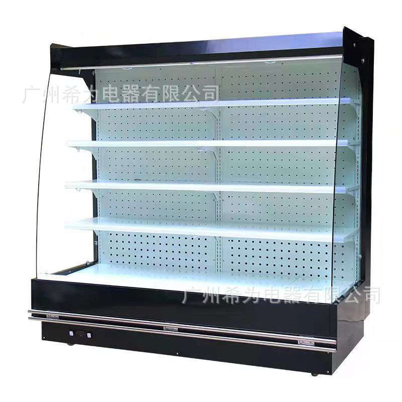 商用矮弧座款商超水果店冷藏保鲜风幕柜蔬菜水果牛奶冷藏冰柜冰箱
