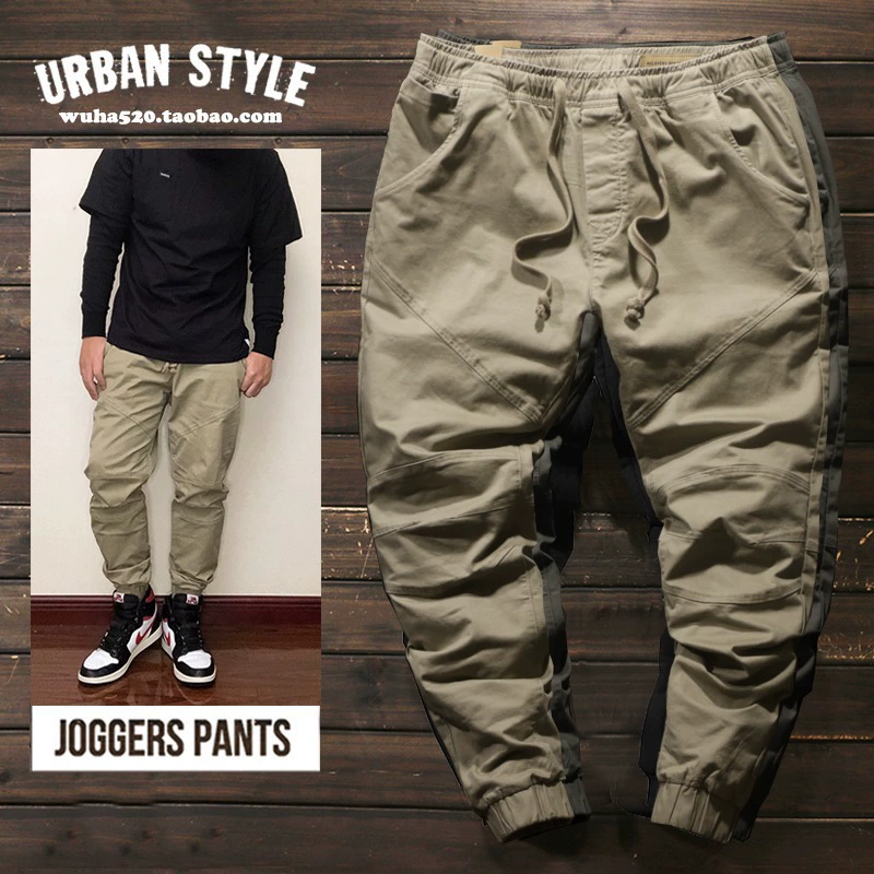 Японские простые сплошные стройные брюки для ног JOGGER PANTS эластичные брюки для ног