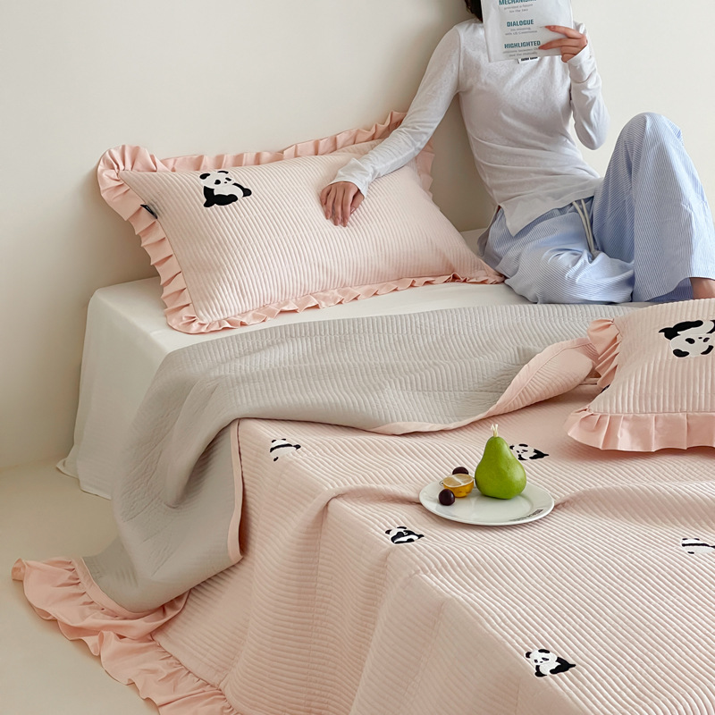 Pure Cotton New Thickeneded Bed Cover 60-Count Long-Staple Cotton Bed Cover Three-Piece Soft and Cute Series Bedding