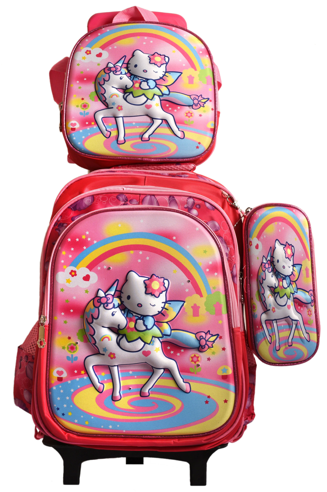 Mochila escolar fábrica 3D traje de tres piezas Shaodong escuela primaria al por mayor mochila de tres piezas de hombro de dibujos animados con protección de la columna