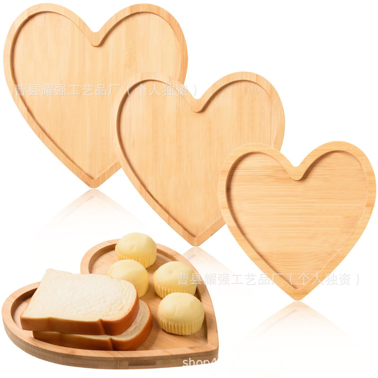 Bamboo Heart-Shaped Tray, Bamboo Tray, Heart-Shaped Tea Tray, New Afternoon Tea Coffee Tray, Snack Nut Display Tray