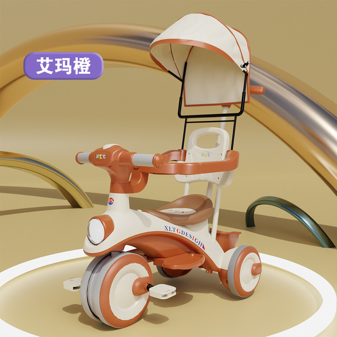 Triciclo para niños, bicicleta 1-2-3 a 6 años, bicicleta de pedales para niños, cochecito para bebés, cochecito para bebés