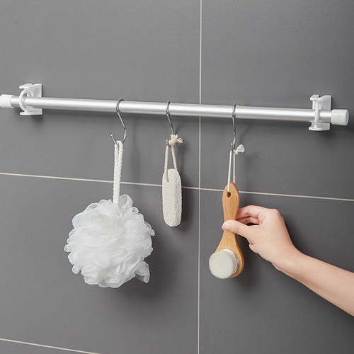 The same style of turnable ring triangular ring telescopic rod hook 360° rotating hook without punching curtain rod hook