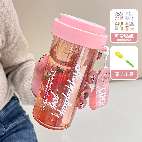 Pink+(random sticker+cup brush)