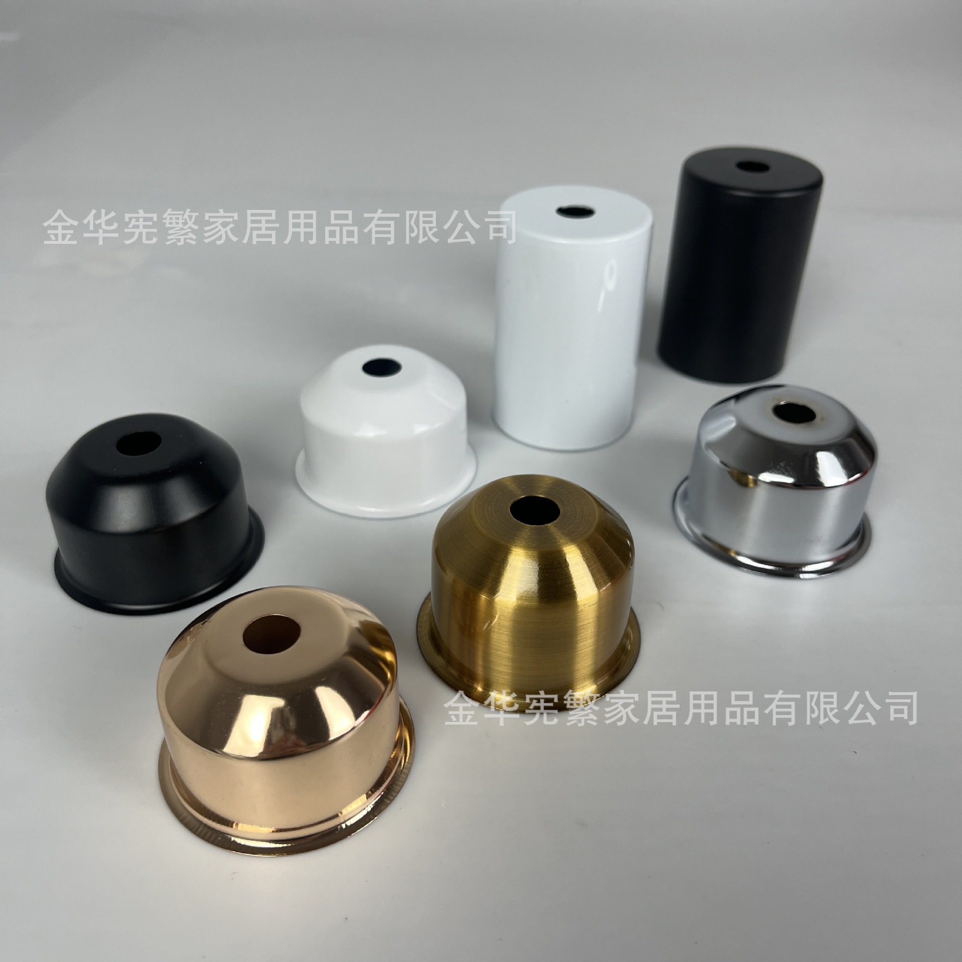 Yiwu spot E27 blanco y negro oro cromo lámpara taza de sombrero cubierta accesorios de lámpara accesorios de lámpara de mesa de metal