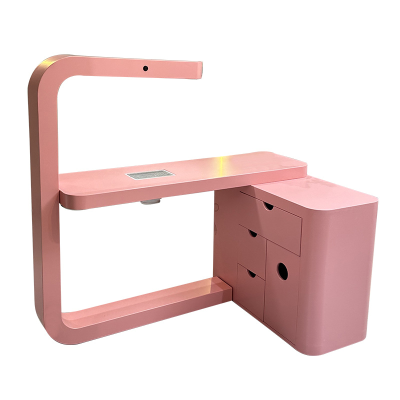 Fabricantes al por mayor mesa de manicuras rosa simple mesa de manicuras de una persona mesa de bordado mesa de manicuras de estudio de manicuras de placa mesa de manicuras