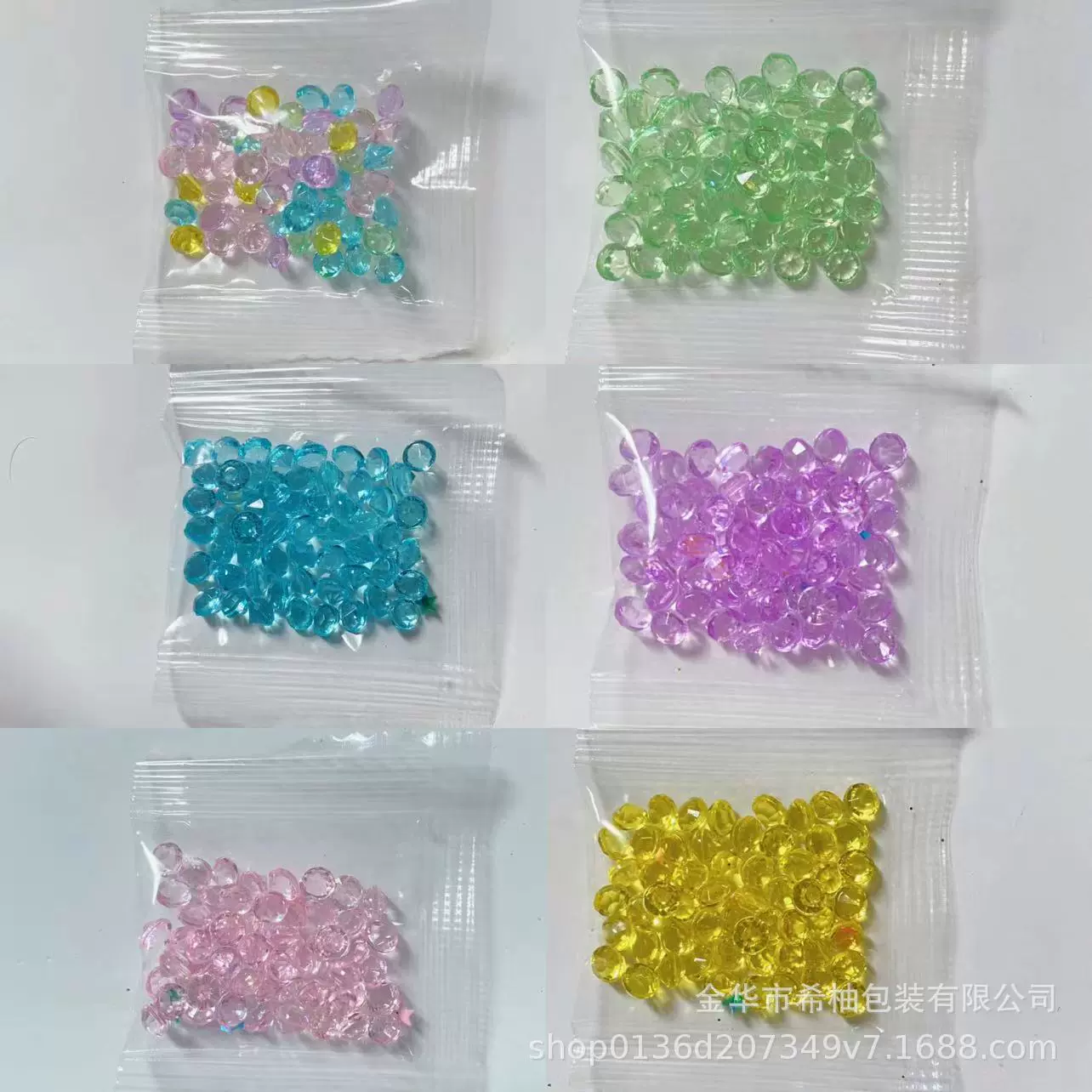 亚克力史莱姆扁珠水钻散珠水晶泥材料DIY配件批发饰品树脂钻ins风