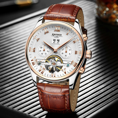 KINYUED men's watch multi-function fully automatic mechanical watch hollow tourbillon men's watch fashion mechanical watch