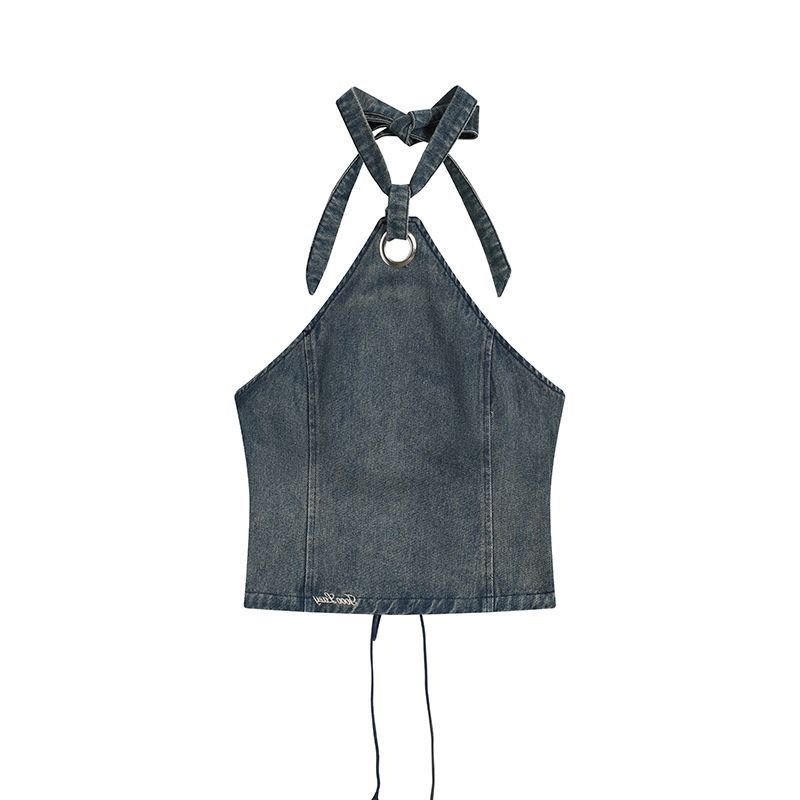데님 홀터넥 스트랩(스트랩 데님 워싱 디자인)